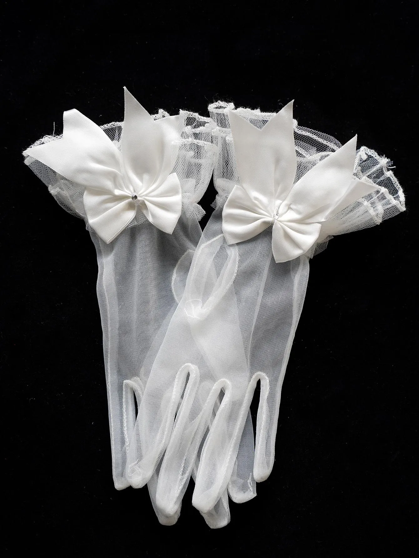 1pc Elegant Bow Decor Bridal Gloves For Wedding