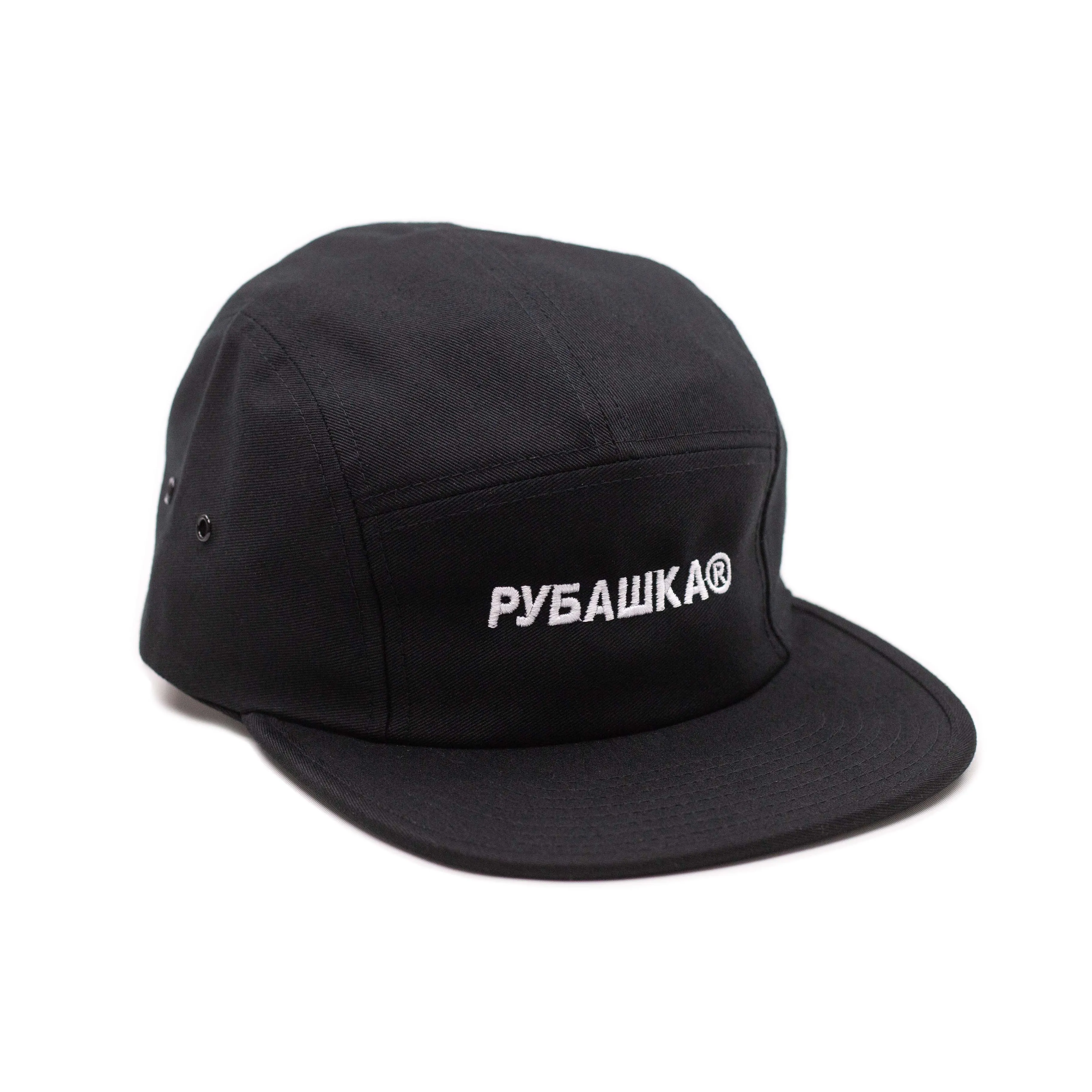 5 PANEL LOGO HAT BLACK