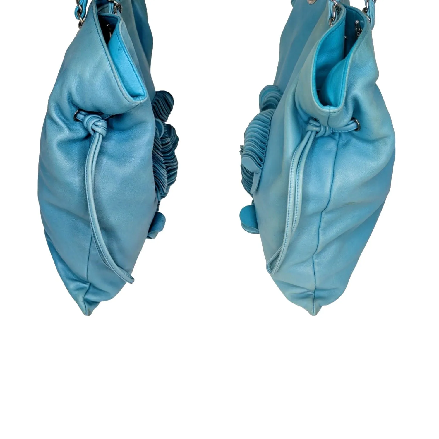 Chanel CC Discus Supple Lambskin Turquoise Tote