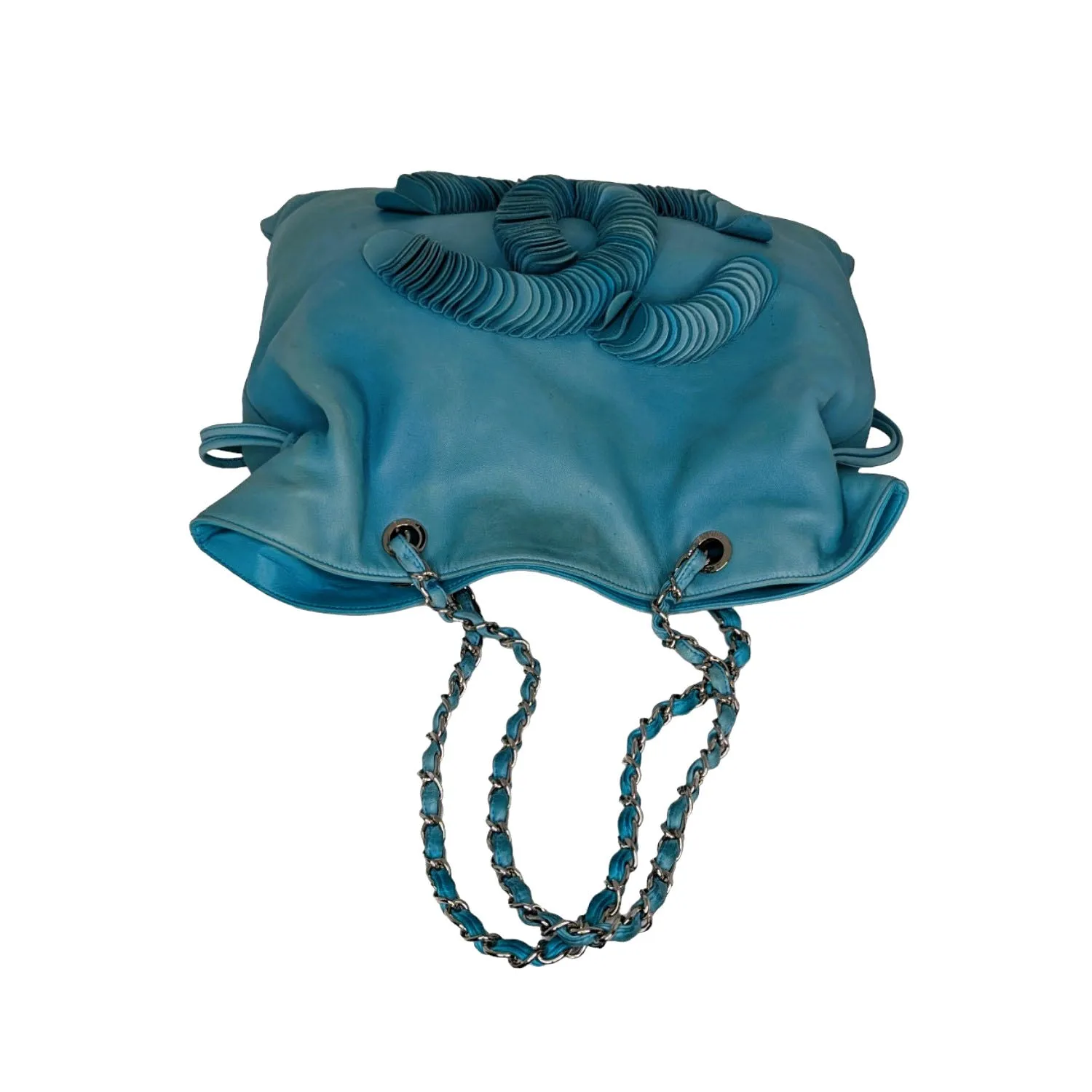 Chanel CC Discus Supple Lambskin Turquoise Tote