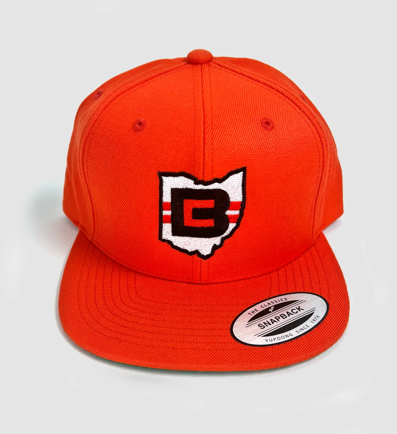 Cleveland White CB Ohio Orange Snap Back