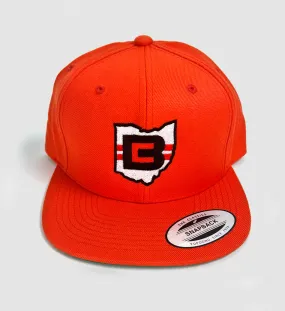 Cleveland White CB Ohio Orange Snap Back