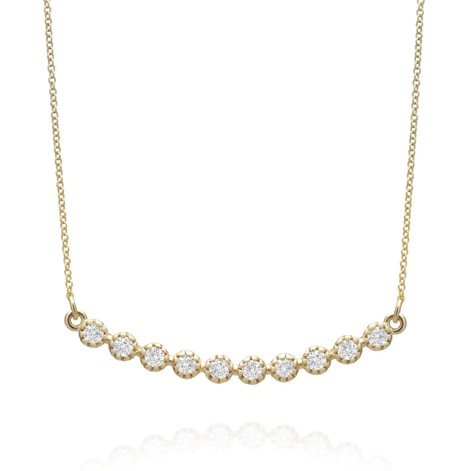Delicate Collection 14KT YG Diamonds Bar Necklace 0.40CT