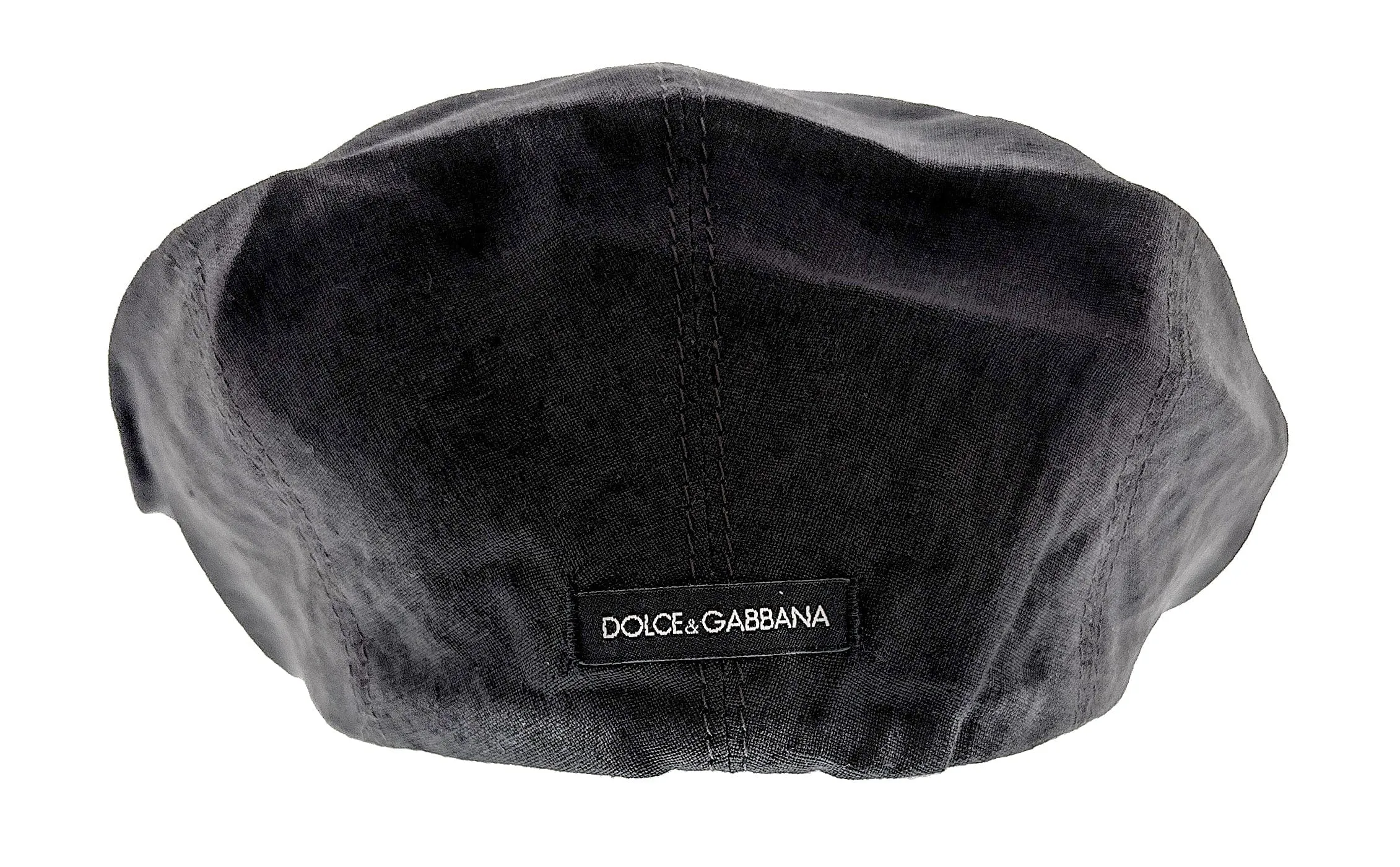 Dolce & Gabbana Black Linen Vintage Flat Cap-58