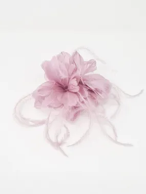Dusky Pink Feather Hair Slide