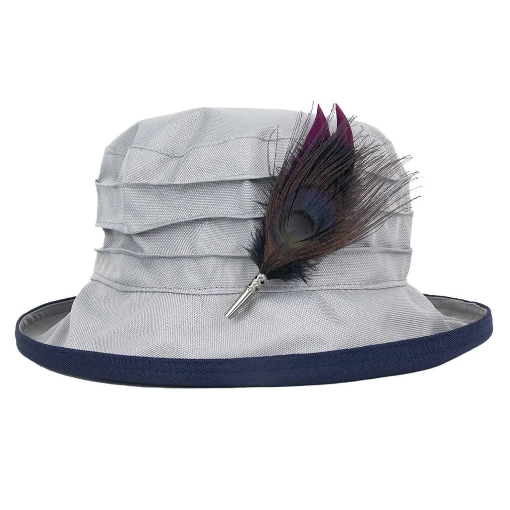 Feather Hat Pin - Peacock & Ostrich Feathers with Goose Swords
