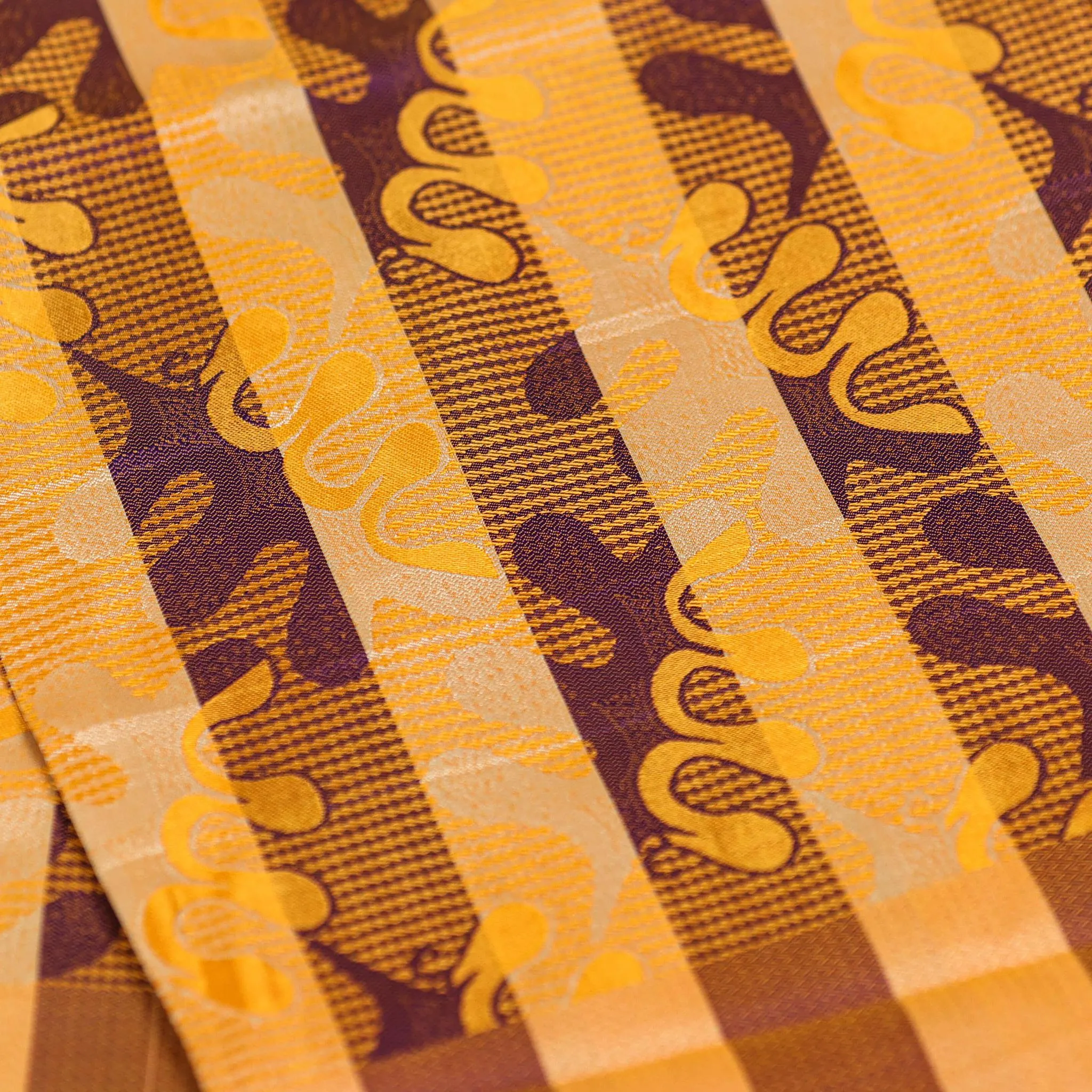 Gold & Purple Double Duku Premium Scalf