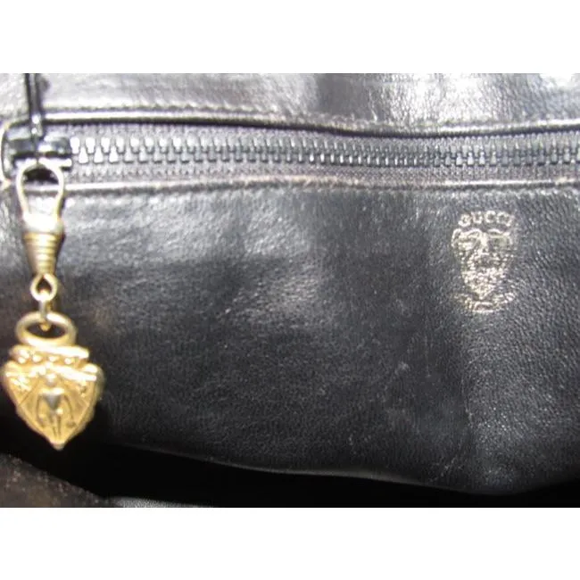 Gucci Vintage Pursesdesigner Purses Glossy Black Leather Satchel