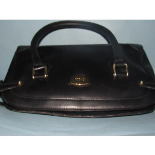 Gucci Vintage Pursesdesigner Purses Glossy Black Leather Satchel