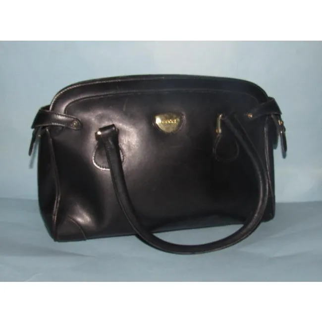 Gucci Vintage Pursesdesigner Purses Glossy Black Leather Satchel
