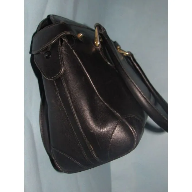 Gucci Vintage Pursesdesigner Purses Glossy Black Leather Satchel