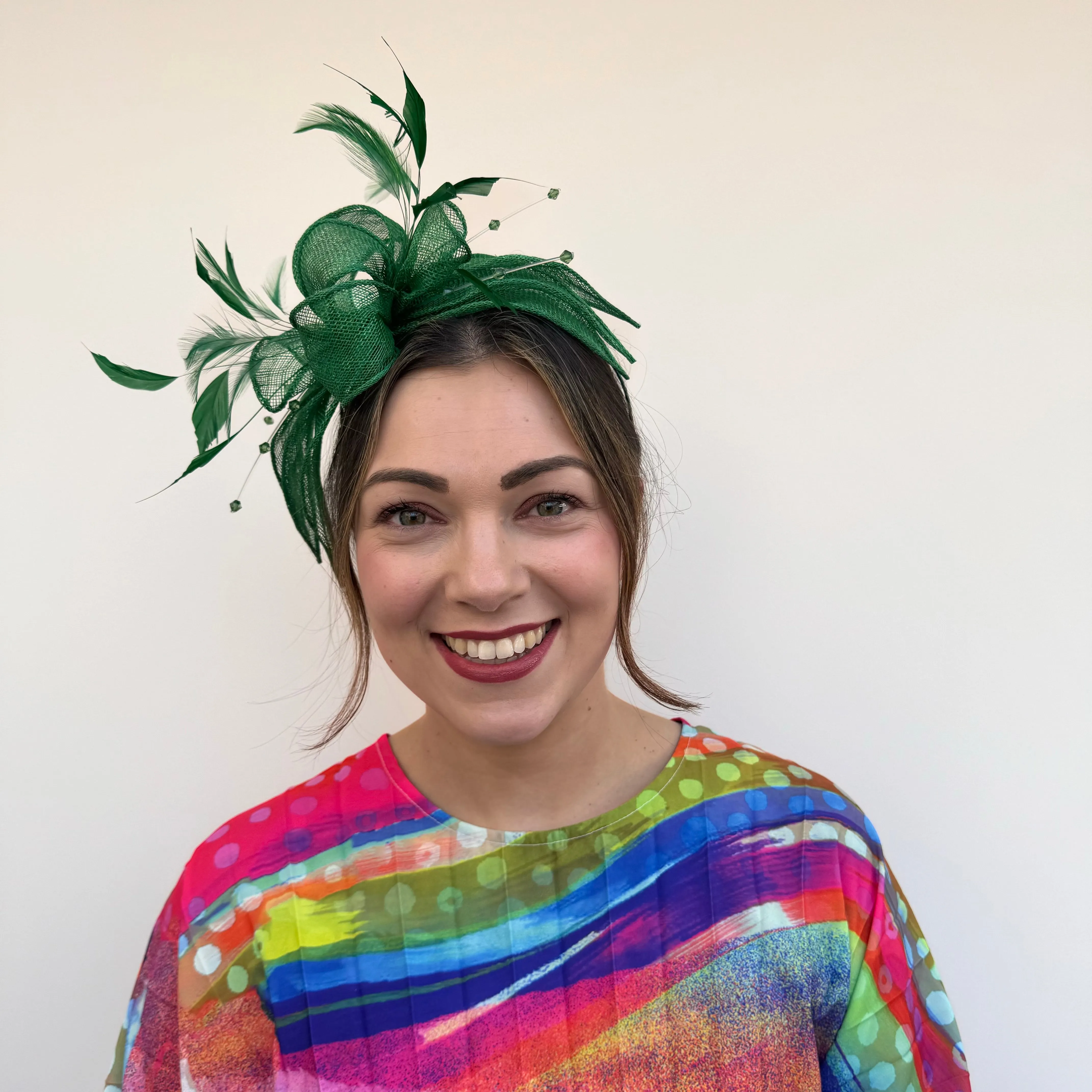 J Bees JB23/318 Fascinator in Greens