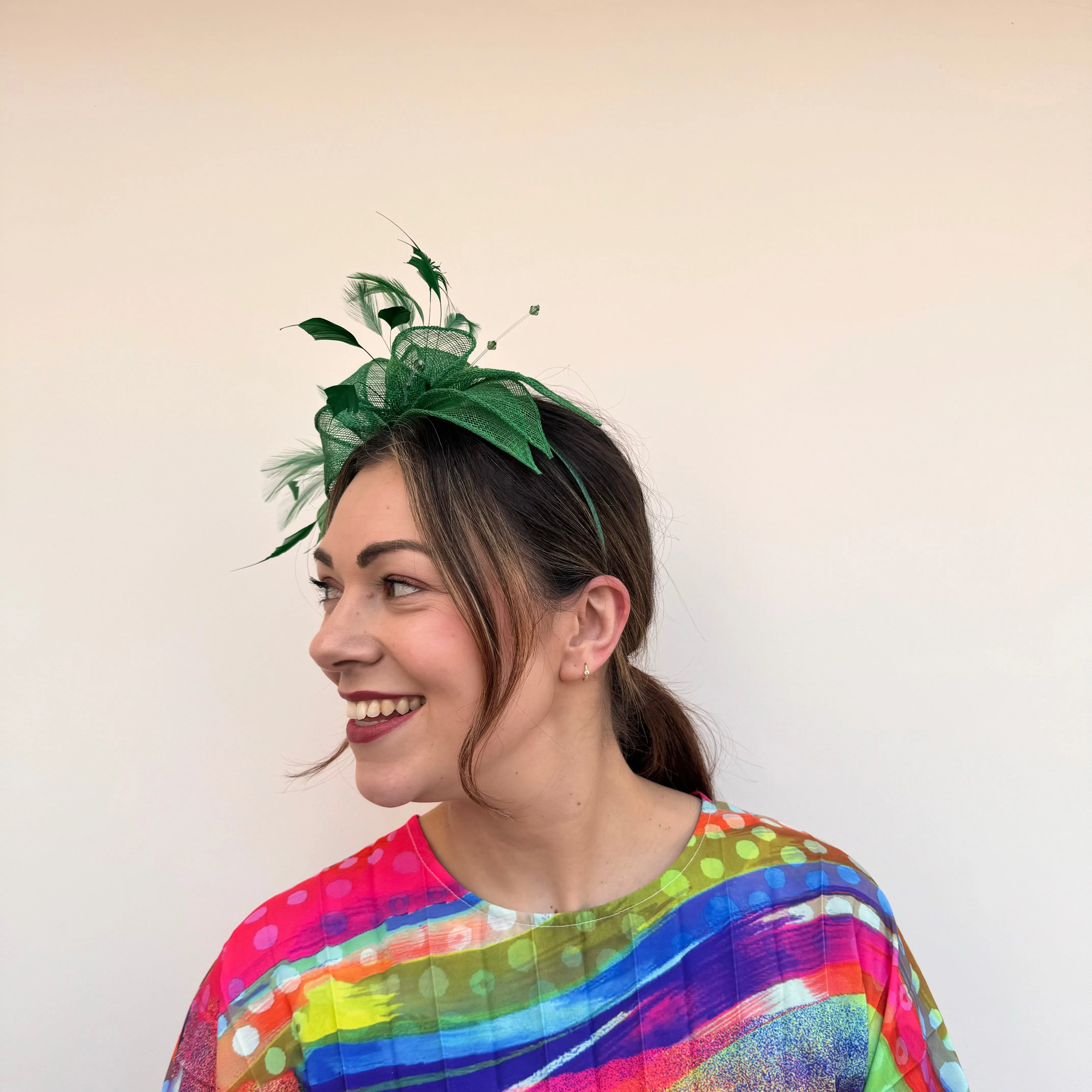 J Bees JB23/318 Fascinator in Greens