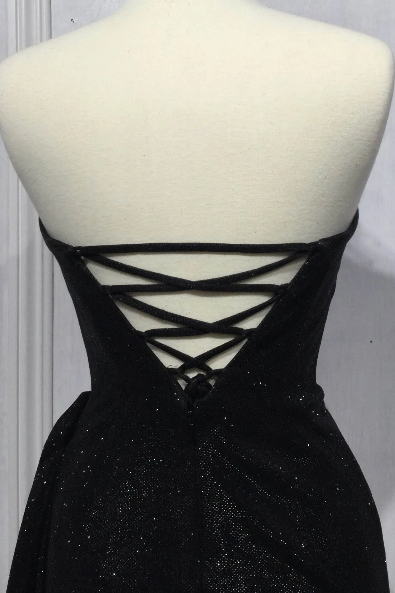 Ladivine KV1091 Floor Length Metallic Strapless Gown with Gloves