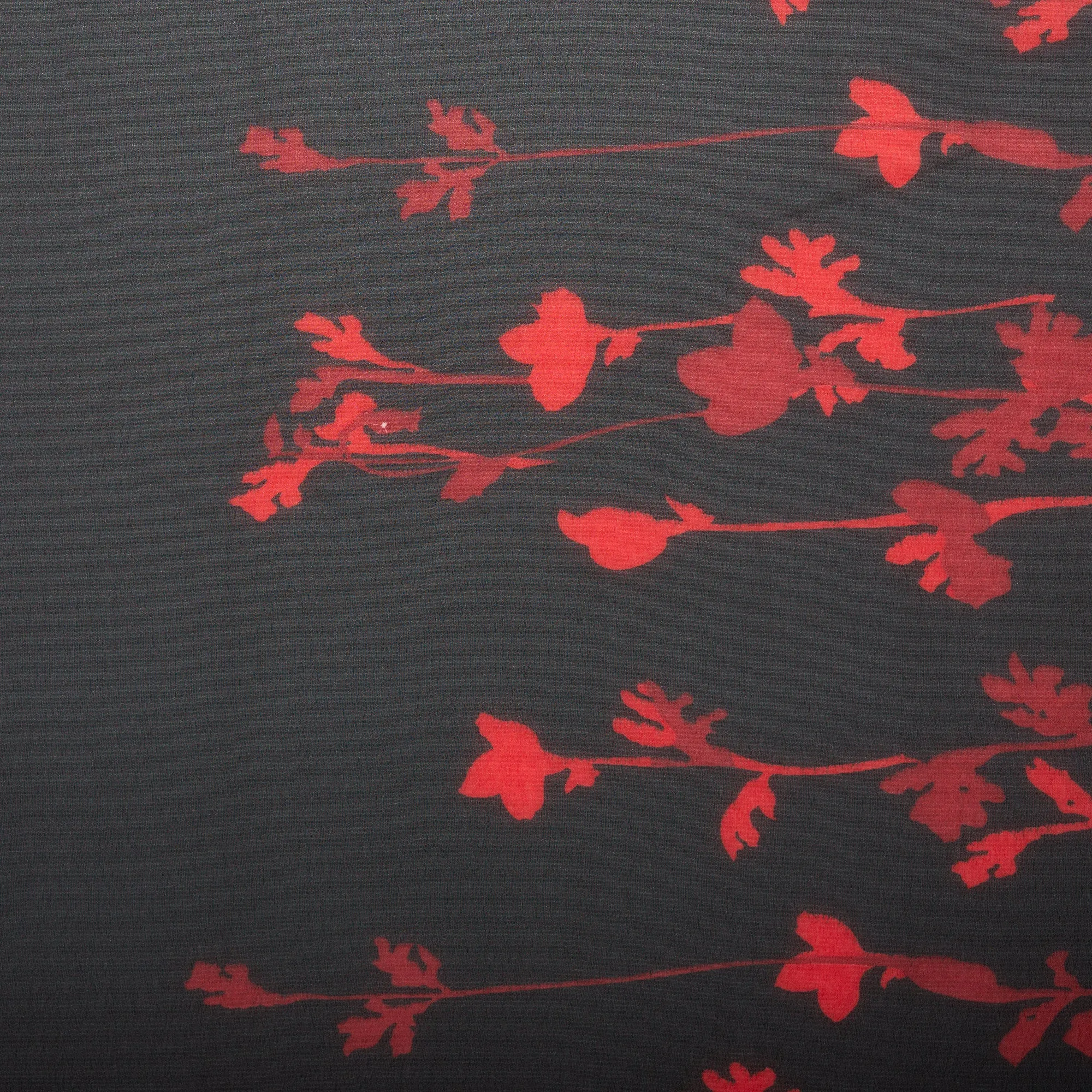 Novelty  Polyester Print - Abstract flowers - Black
