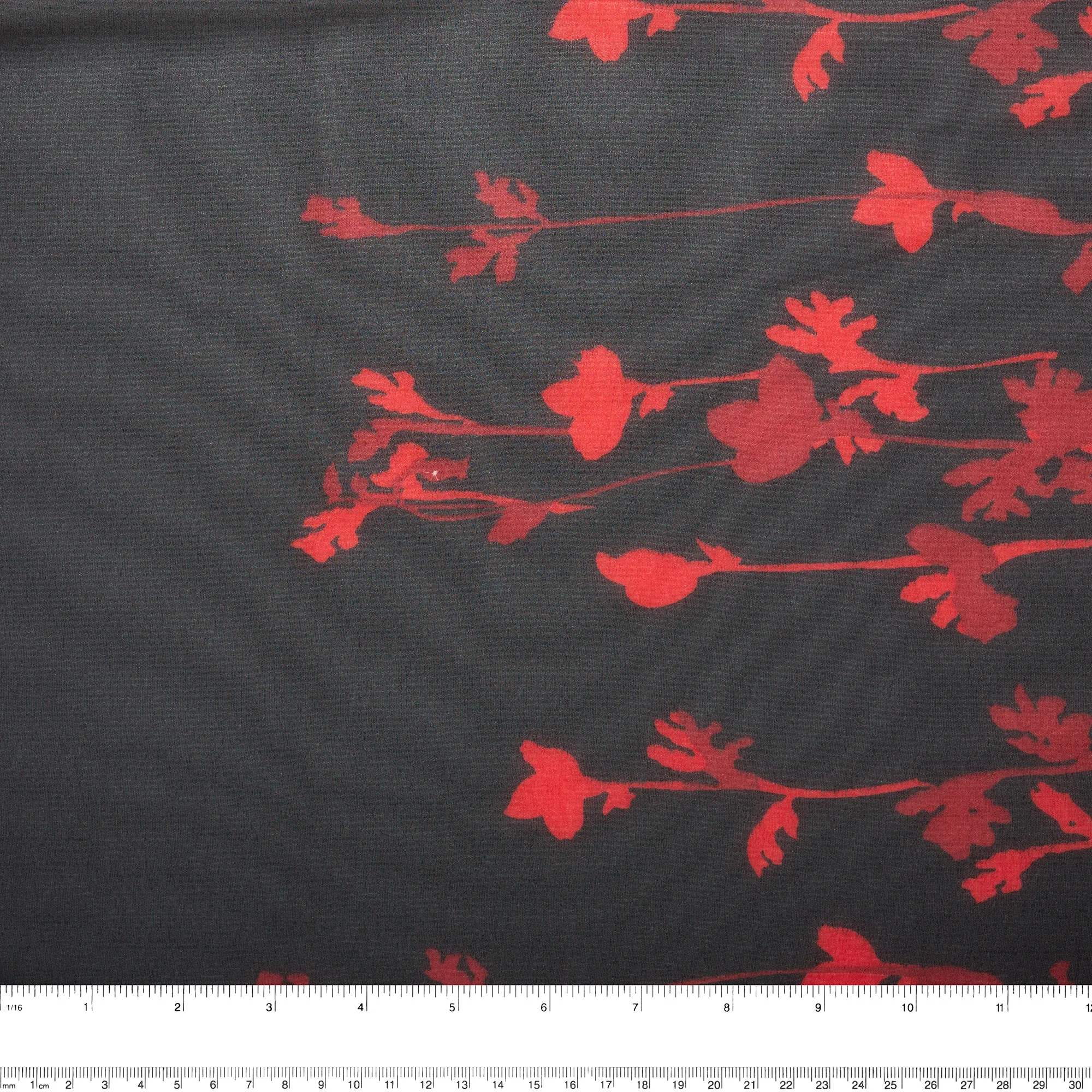Novelty  Polyester Print - Abstract flowers - Black